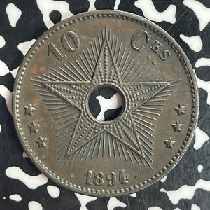 1894 Belgian Congo 10 Centimes Lot#T8181 Nice!