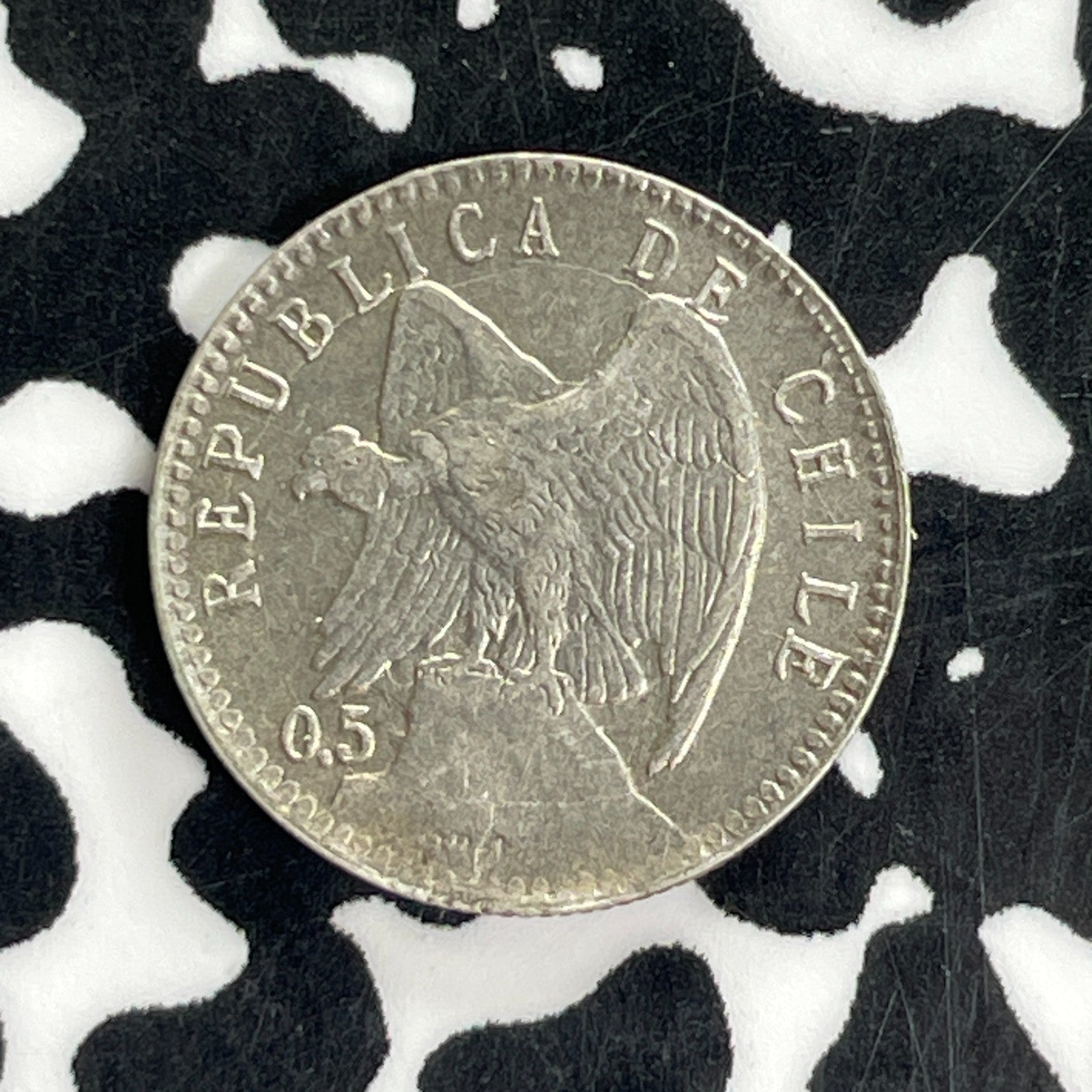 1904 Chile 5 Centavos Lot#C1159 Silver! High Grade! Beautiful!