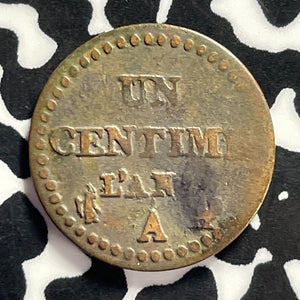 LAN 7-A (1798) France 1 Centime Lot#T9524
