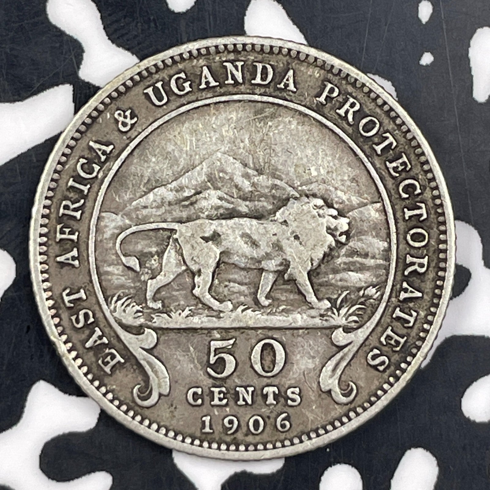 1906 East Africa & Uganda 50 Cents Lot#JM0912 Silver!