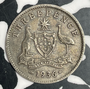 1936 Australia 3 Pence Threepence Lot#T3325 Silver!