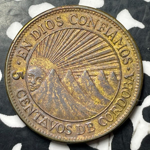 1943 Nicaragua 5 Centavos Lot#E6807 High Grade! Beautiful!