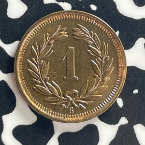 1938 Switzerland 1 Rappen Lot#T7985 High Grade! Beautiful!