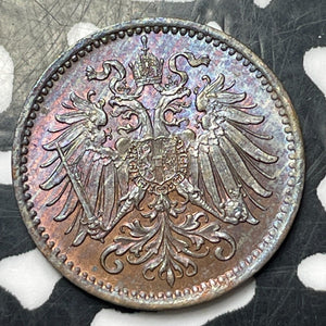 1895 Austria 1 Heller Lot#E8852 High Grade! Beautiful!