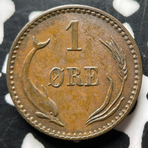 1886 Denmark 1 Ore Lot#JM8976 Nice! Key Date!