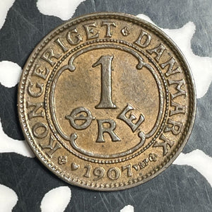 1907 Denmark 1 Ore Lot#T2784