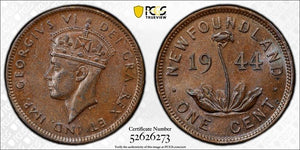 1944-C Newfoundland Small Cent PCGS MS61BN Lot#G1001 Nice UNC! Key Date!