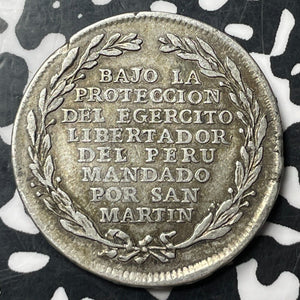 1821 Peru General San Martin 4 Reales Proclamation Medal Lot#JM8664 Silver!