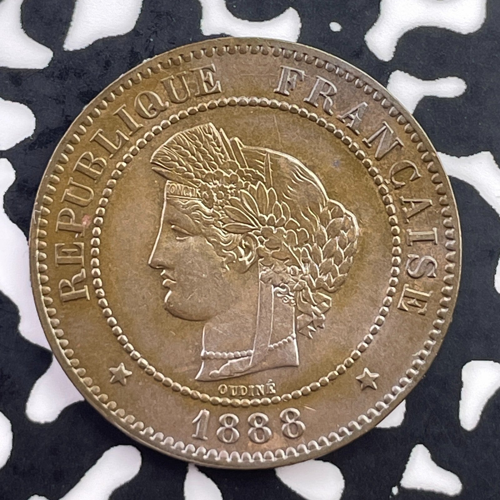 1888-A France 5 Centimes Lot#C5607 High Grade! Beautiful!