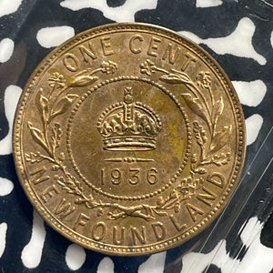 1936 Newfoundland Large Cent ICCS MS60RB Lot#OV1602 Nice UNC!