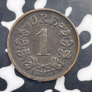 1877 Norway 1 Ore Lot#C1418