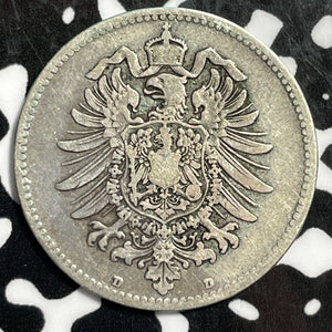 1880-D Germany 1 Mark Lot#E3807 Silver!