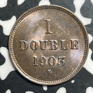 1903-H Guernsey 1 Double Lot#T1438 High Grade! Beautiful!