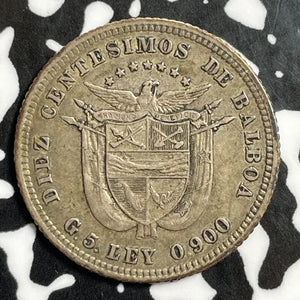 1904 Panama 10 Centesimos Lot#E2124 Silver!