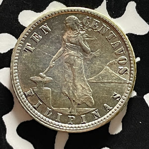 1917-S U.S. Philippines 10 Centavos Lot#T5259 Silver! High Grade! Beautiful!