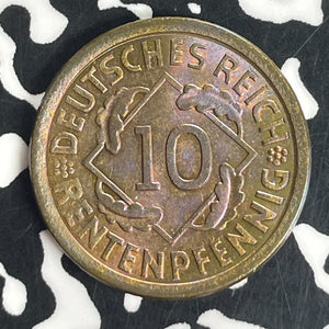 1924-A Germany 10 Pfennig Lot#T8247 High Grade! Beautiful Toning!