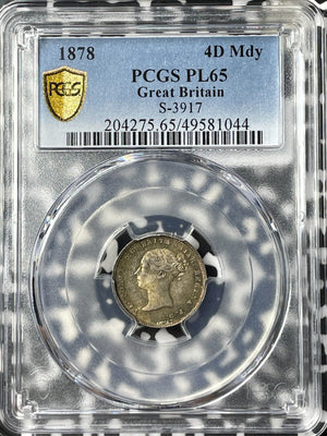 1878 G.B Maundy 4 Pence Fourpence PCGS PL65 Lot#G8086 Silver! Gem BU! S-3917