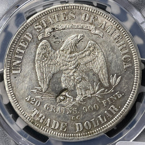 1877-CC U.S $1 Trade Dollar PCGS Cleaned-AU Detail Lot#G8772 Silver! Scarce Date