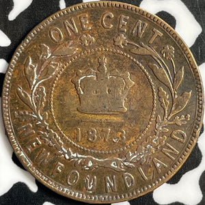 1873 Newfoundland Large Cent Lot#D8510 Old Cleaning