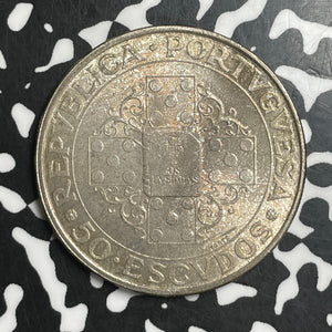 1972 Portugal 50 Escudos Lot#T6703 Silver! High Grade! Beautiful!