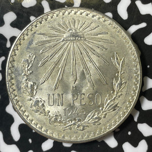 1945 Mexico 1 Peso Lot#E5021 Silver! High Grade! Beautiful!