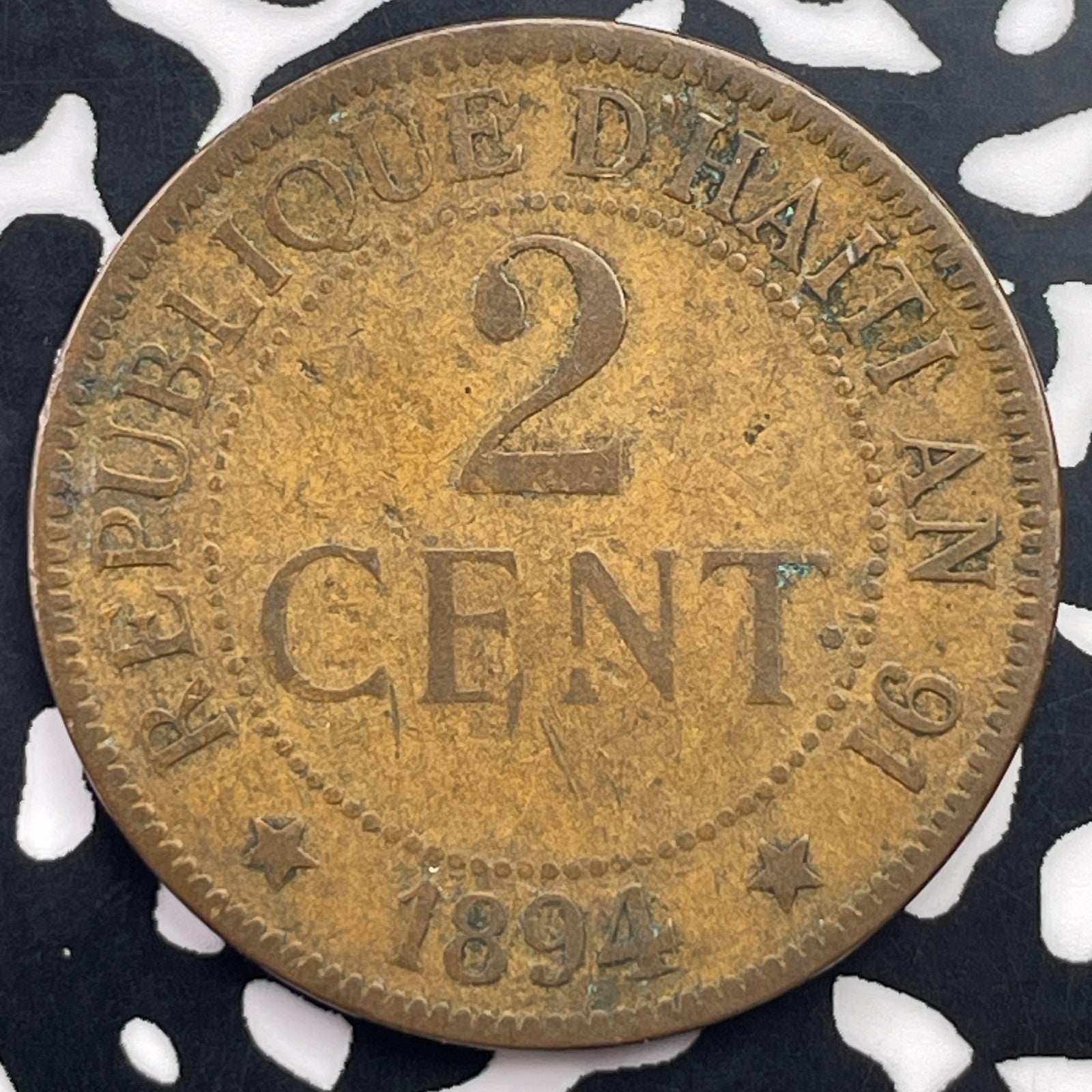 1894-A Haiti 2 Centimes Lot#C2847