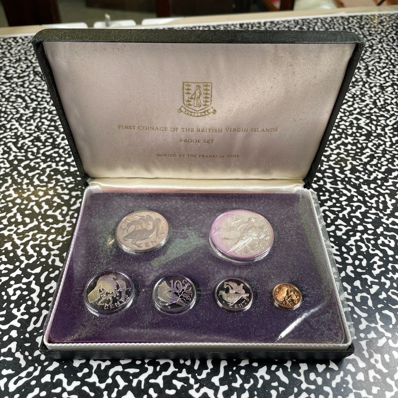 1973 British Virgin Islands 6x Coin Proof Set Lot#B3524 Including Silver! W/Case