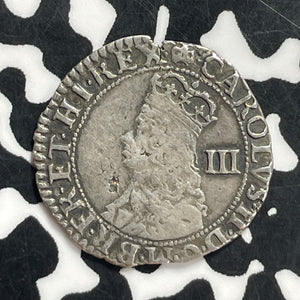 (1660-62) Great Britain Charles II 3 Pence Lot#JM9567 Silver! S-3325