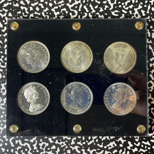 (1935-1967) Canada 6x $1 Dollar Set In Capital Plastic Holder Lot#B2646 Silver!