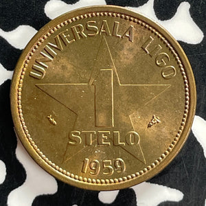 1959 Esperanto 1 Stelo Lot#T7229 High Grade! Beautiful! KM#X3