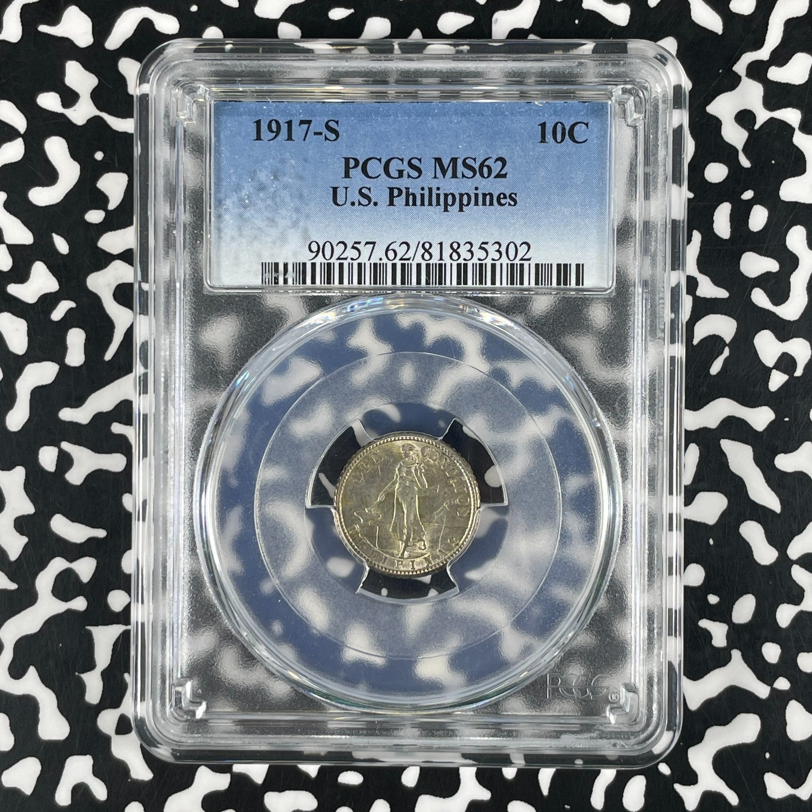 1917-S U.S. Philippines 10 Centavos MS62 Lot#G2003 Silver! Nice UNC!