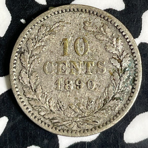 1890 Netherlands 10 Cents Lot#T3944 Silver!