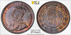 1915 Canada Large Cent PCGS MS65BN Lot#G037 Gem BU!