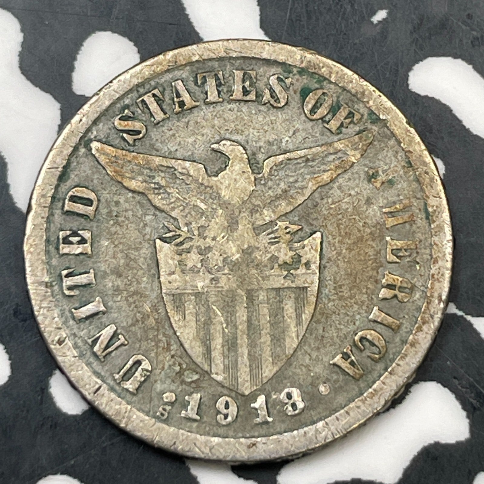 1918-S U.S. Philippines 10 Centavos Lot# N3890 Silver!