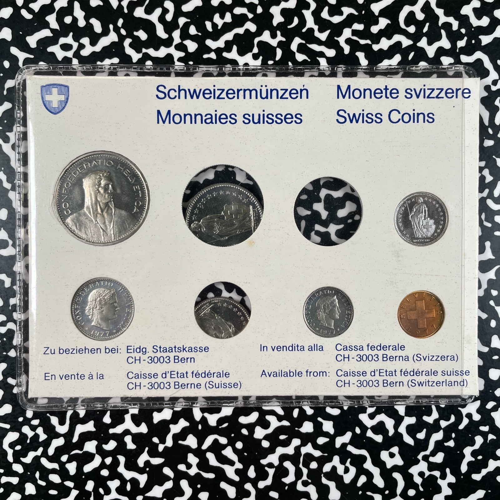 1977 Switzerland 8x Coin Mint Set Lot#B3543 With Case