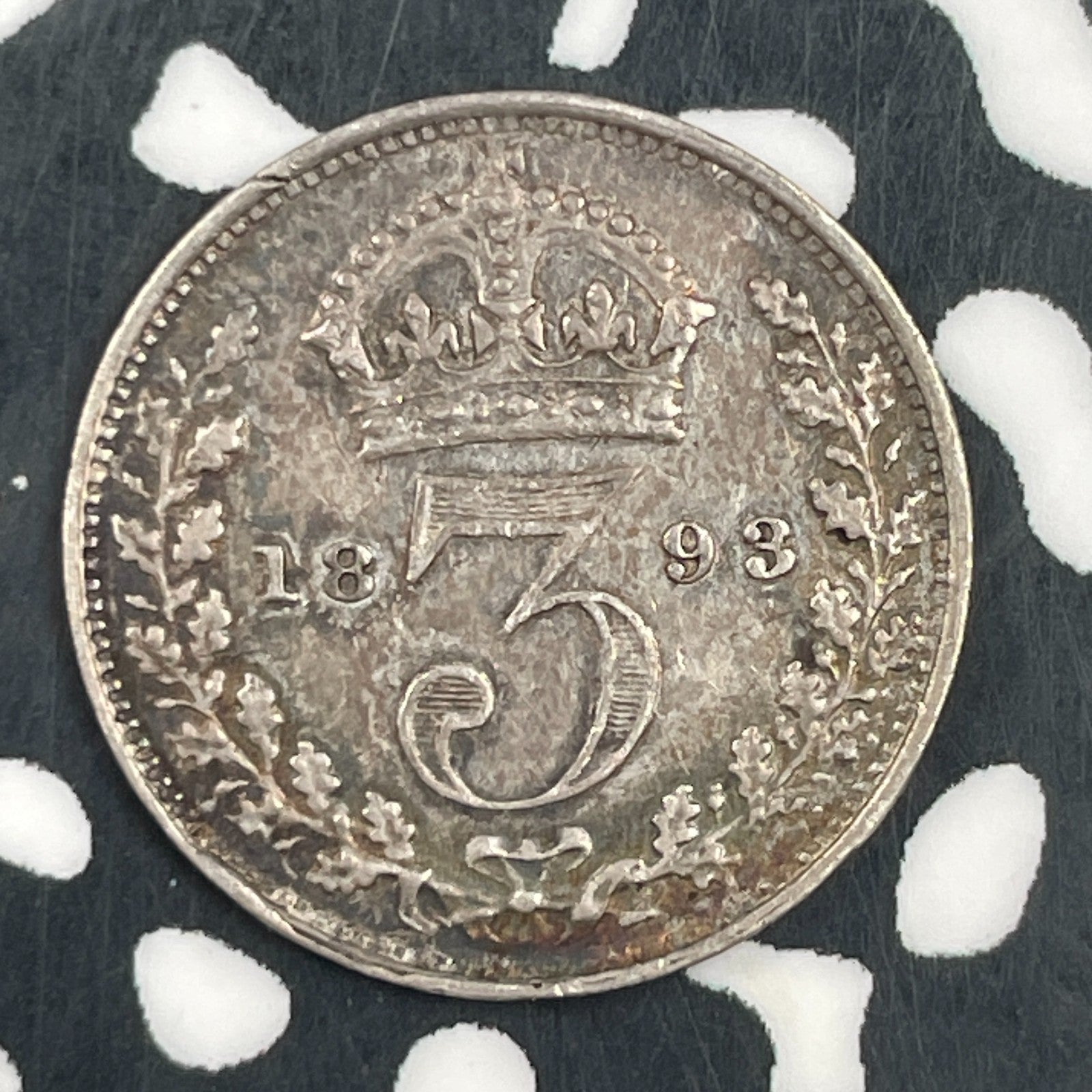 1893 Great Britain 3 Pence Threepence Lot#F5662 Silver!