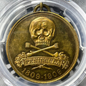 1909 Germany Brunswick Peninsula War 100th Ann. Brass Medal PCGS MS63 Lot#GV7175