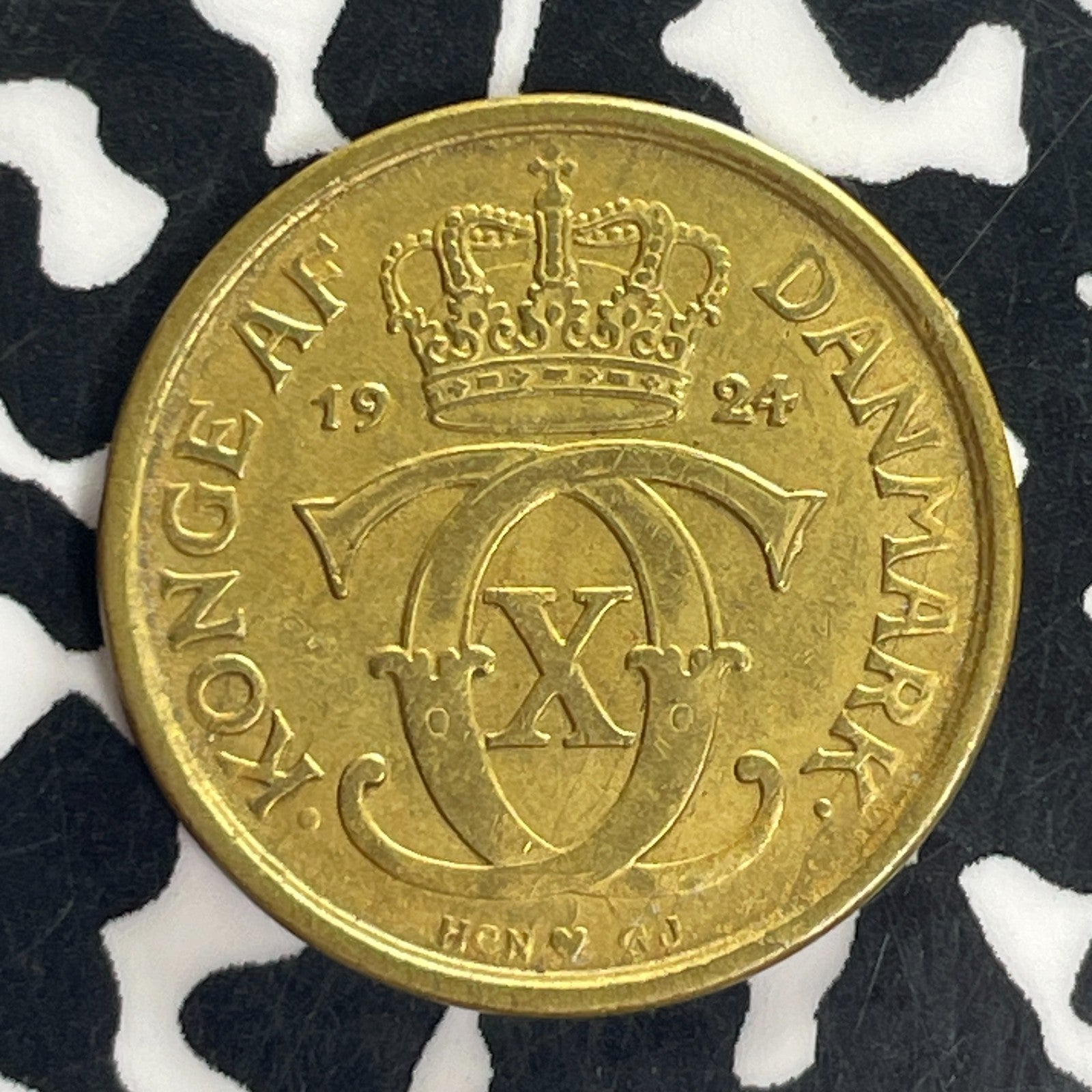 1924-GJ Denmark 1/2 Krone Half Krone Lot#C5022