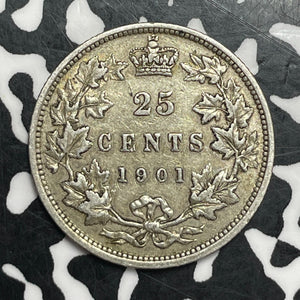 1901 Canada 25 Cents Lot#JM9520 Silver! Nice!
