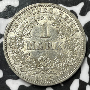 1912-J Germany 1 Mark Lot#D6847 Silver! Key Date!