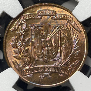 1957 Dominican Republic 1 Centavo NGC MS64RB Lot#G9492 Choice UNC!