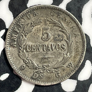 1887 Costa Rica 5 Centavos Lot#E9233 Silver!