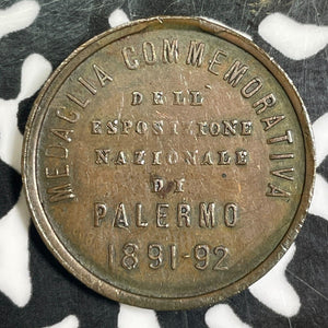 1891-1892 Italy Palermo Umberto I National Exposition Medalet Lot#E0876 20MM