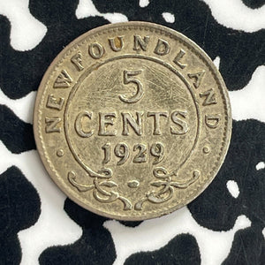 1929 Newfoundland 5 Cents Lot#C1228 Silver!