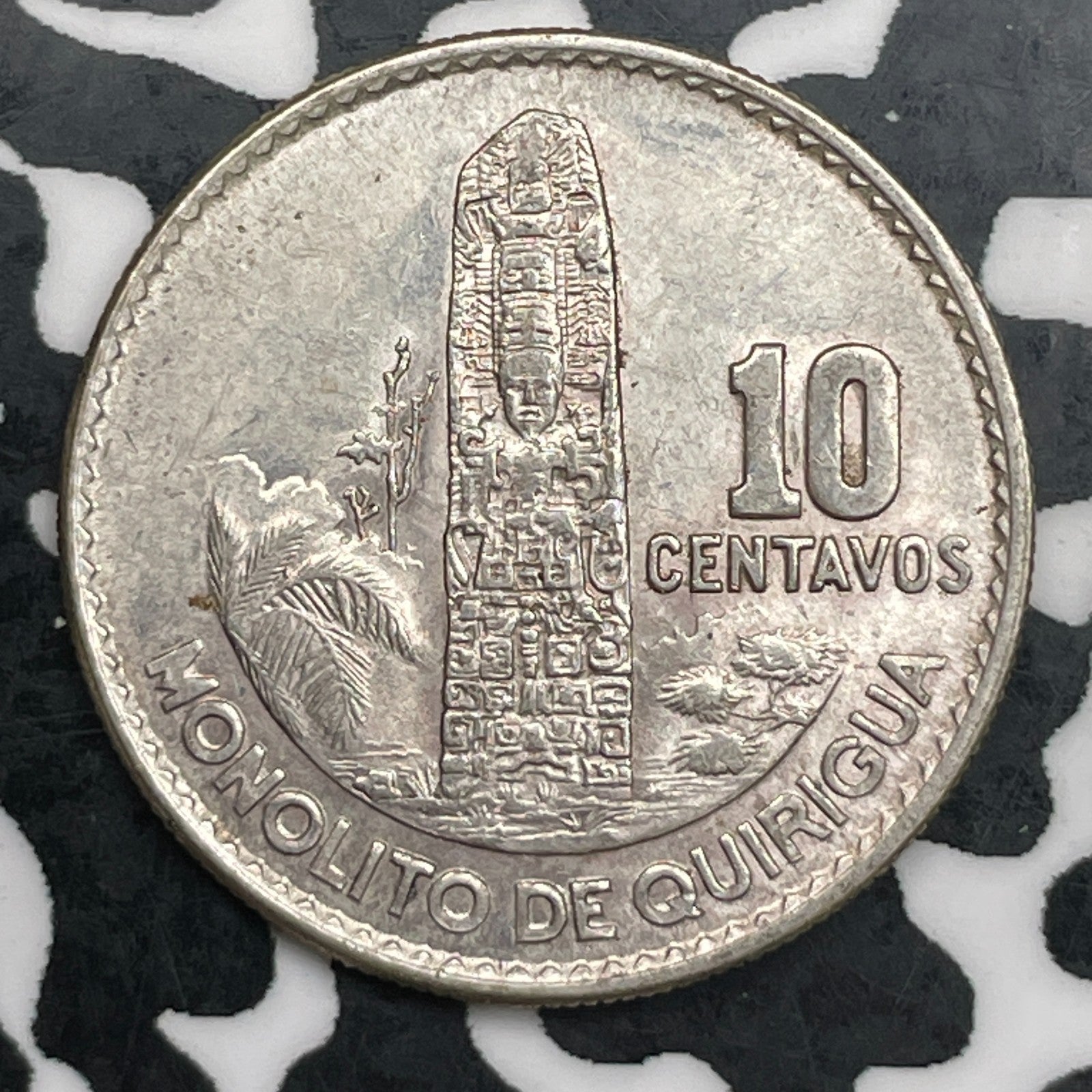 1960 Guatemala 10 Centavos Lot#F7933 Silver! Nice!