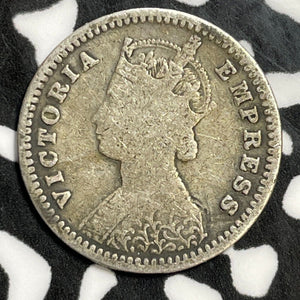 1888 India 2 Annas Lot#E5994 Silver!