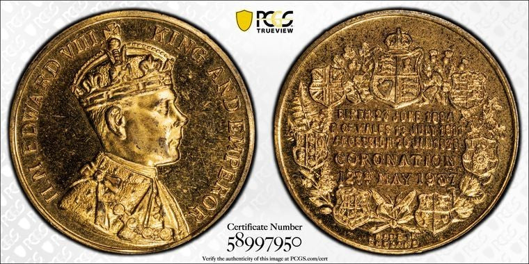 "1937" G.B. Edward VIII Coronation Medal PCGS MS64 Lot#G4078 BHM-4304, CM194a