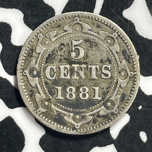 1881 Newfoundland 5 Cents Lot#JM9544 Silver! Scarce!