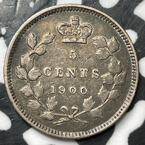 1900 Canada 5 Cents Lot#JM7629 Silver! Nice! Round '0'