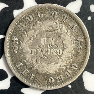 1856 Colombia Bogata 1 Decimo Lot#T1029 Silver!